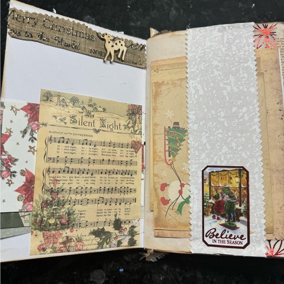 Christmas Junk Journal Signatures Bound Handmade 3 Books absolute gorgeous - Picture 12 of 16